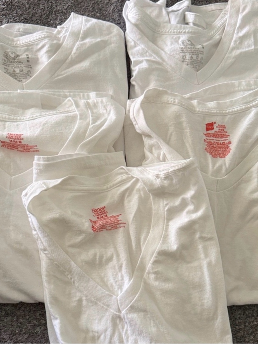 Hanes White V-Neck T-Shirts Pack